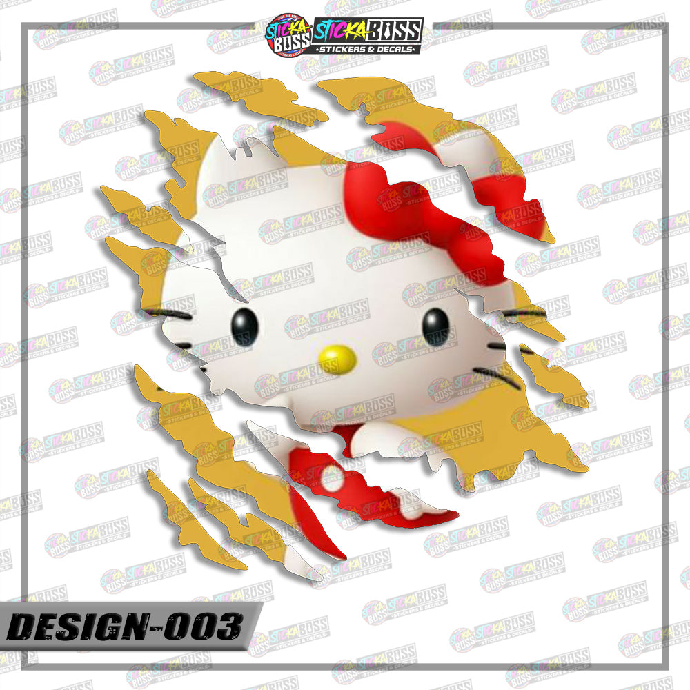 HELLO KITTY| ANIME SCRATCH STICKER【VINYL PRINTED】( LAMINATED / WATERPROOF )【Stickaboss】
