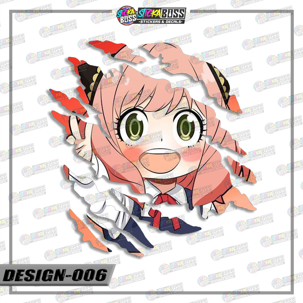 ANYA SPY X FAMILY | ANIME SCRATCH STICKER【VINYL PRINTED】( LAMINATED / WATERPROOF )【Stickaboss】