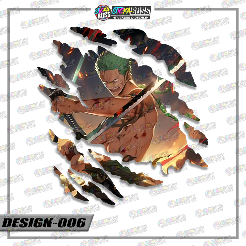 ONE PIECE ZORO | ANIME SCRATCH STICKER【VINYL PRINTED】( LAMINATED / WATERPROOF )【Stickaboss】