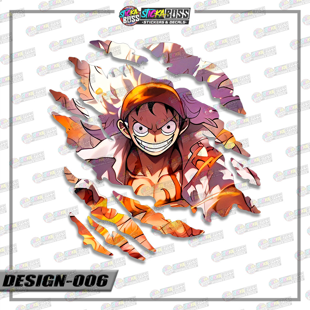 LUFFY GEAR 4&5 | ANIME SCRATCH STICKER【VINYL PRINTED】( LAMINATED / WATERPROOF )【Stickaboss】