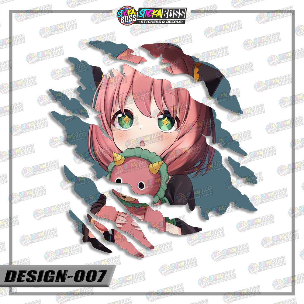 ANYA SPY X FAMILY | ANIME SCRATCH STICKER【VINYL PRINTED】( LAMINATED / WATERPROOF )【Stickaboss】