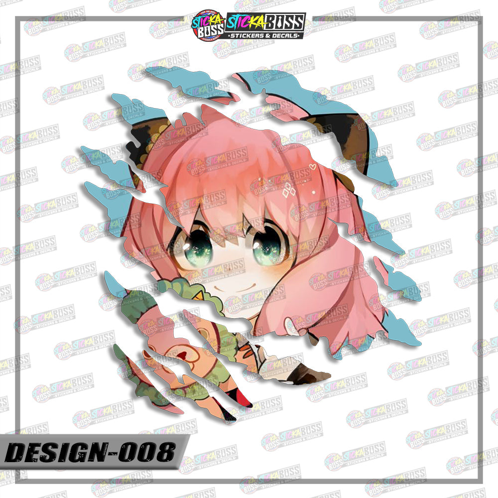 ANYA SPY X FAMILY | ANIME SCRATCH STICKER【VINYL PRINTED】( LAMINATED / WATERPROOF )【Stickaboss】