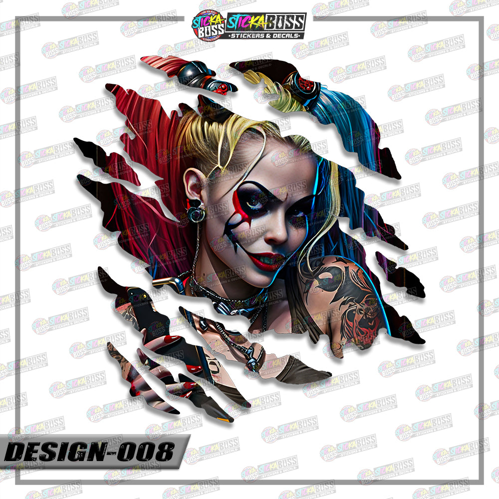 JOKER&HARLEY QUINN | ANIME SCRATCH STICKER【VINYL PRINTED】( LAMINATED / WATERPROOF )【Stickaboss】