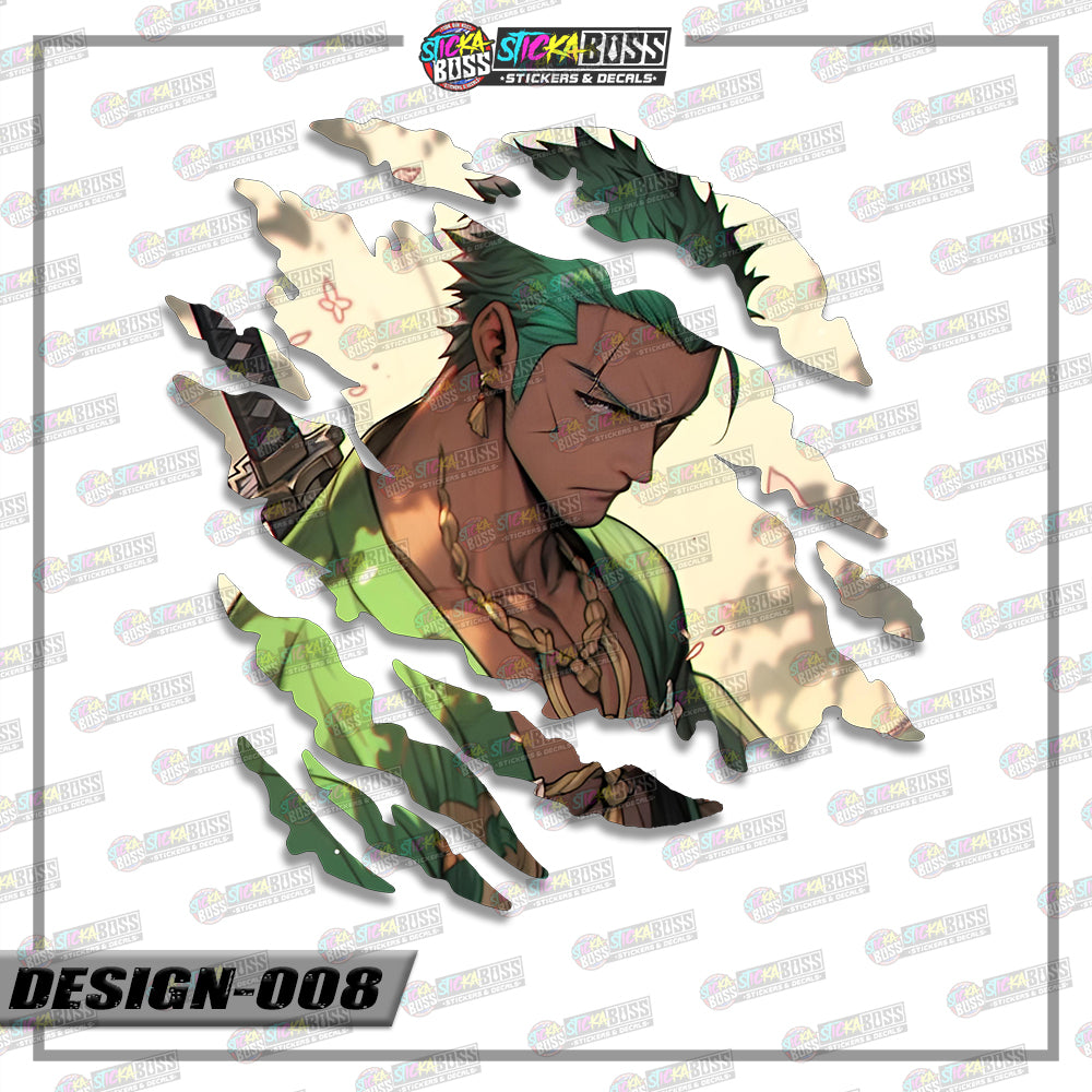 ONE PIECE ZORO | ANIME SCRATCH STICKER【VINYL PRINTED】( LAMINATED / WATERPROOF )【Stickaboss】