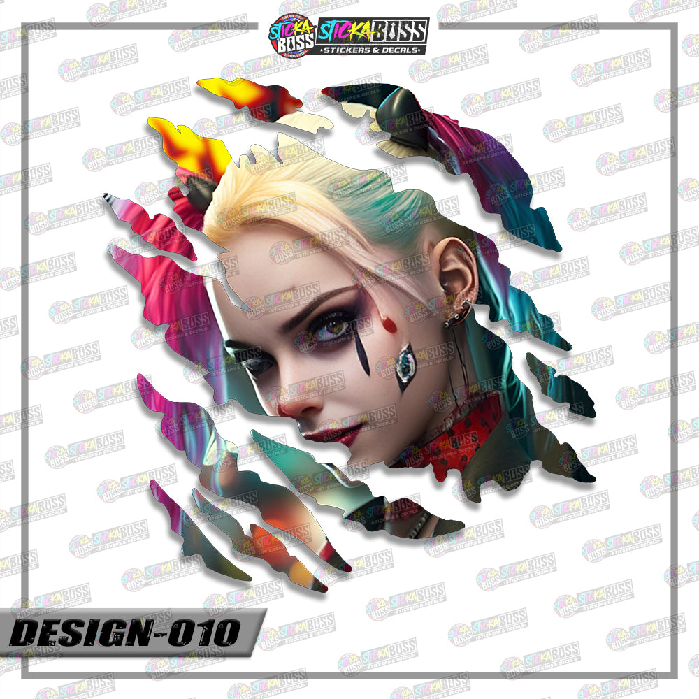 JOKER&HARLEY QUINN | ANIME SCRATCH STICKER【VINYL PRINTED】( LAMINATED / WATERPROOF )【Stickaboss】