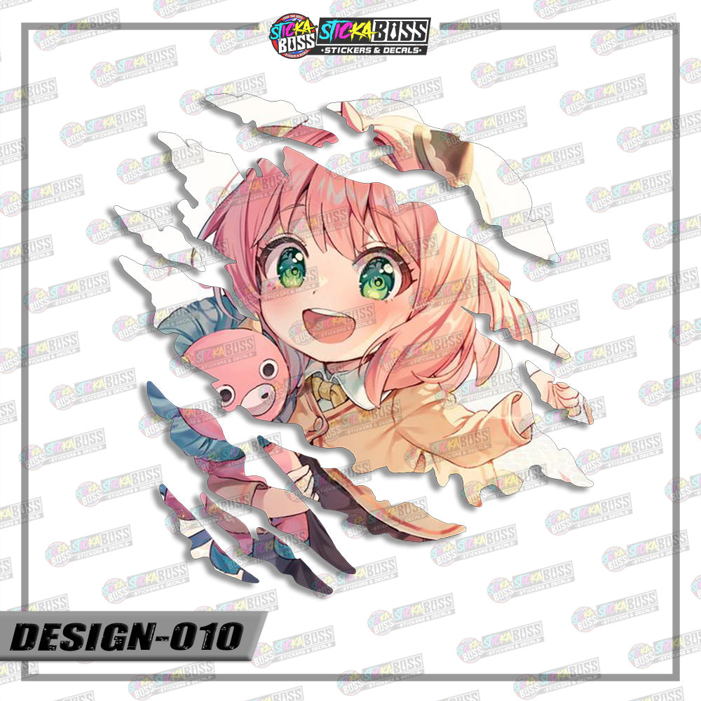 ANYA SPY X FAMILY | ANIME SCRATCH STICKER【VINYL PRINTED】( LAMINATED / WATERPROOF )【Stickaboss】