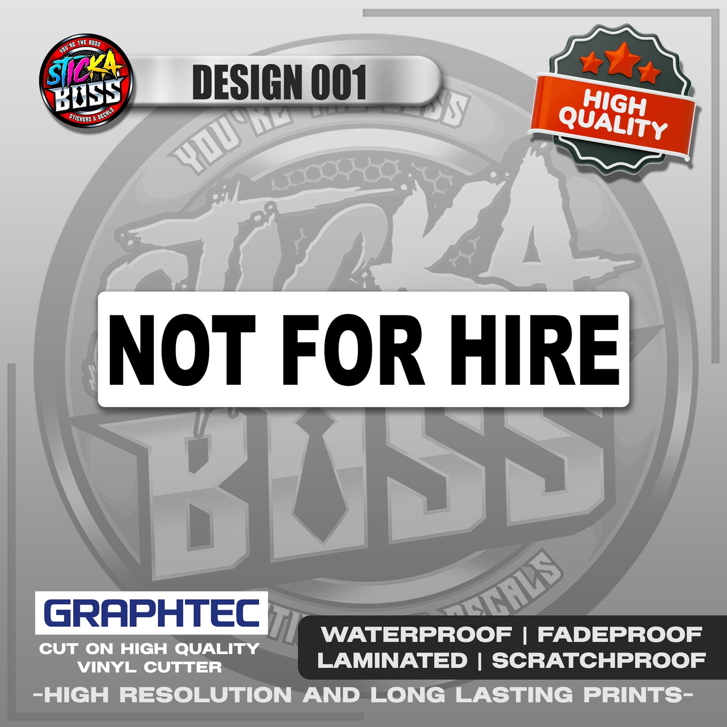 NOT FOR HIRE, FAMILY USE ETC. | VINYL WATERPROOF STICKER | PREMIUM LAMINATED【PRINTED】