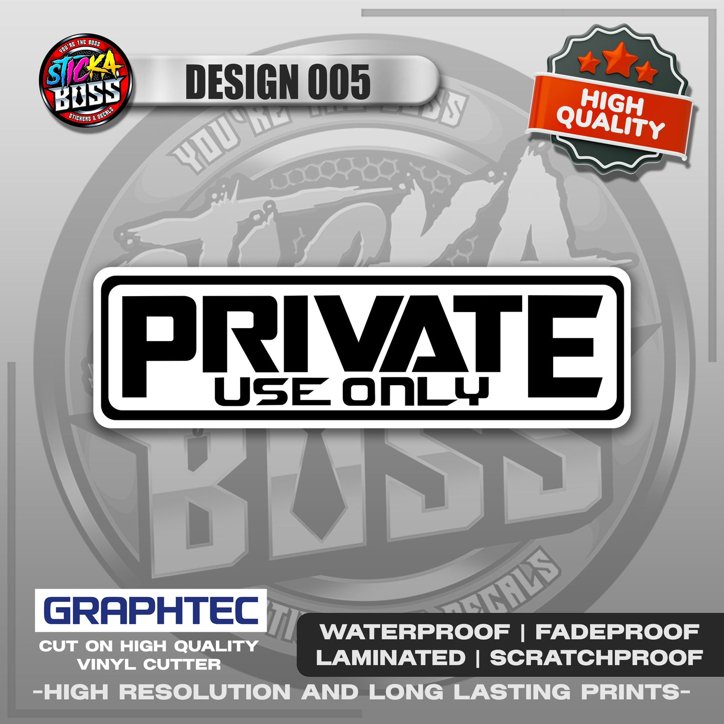 PRIVATE USE ONLY | VINYL WATERPROOF STICKER | PREMIUM LAMINATED【PRINTED】