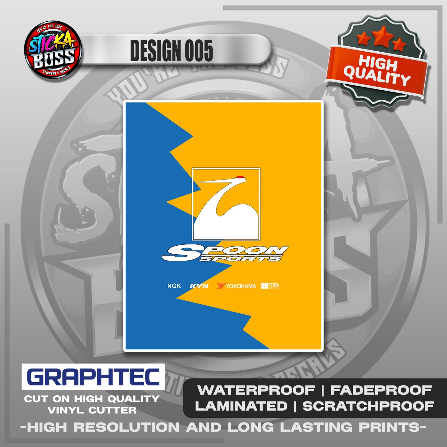 SPOON SPORTS ASSORTED STICKERS | VINYL WATERPROOF STICKER | PREMIUM LAMINATED【PRINTED】