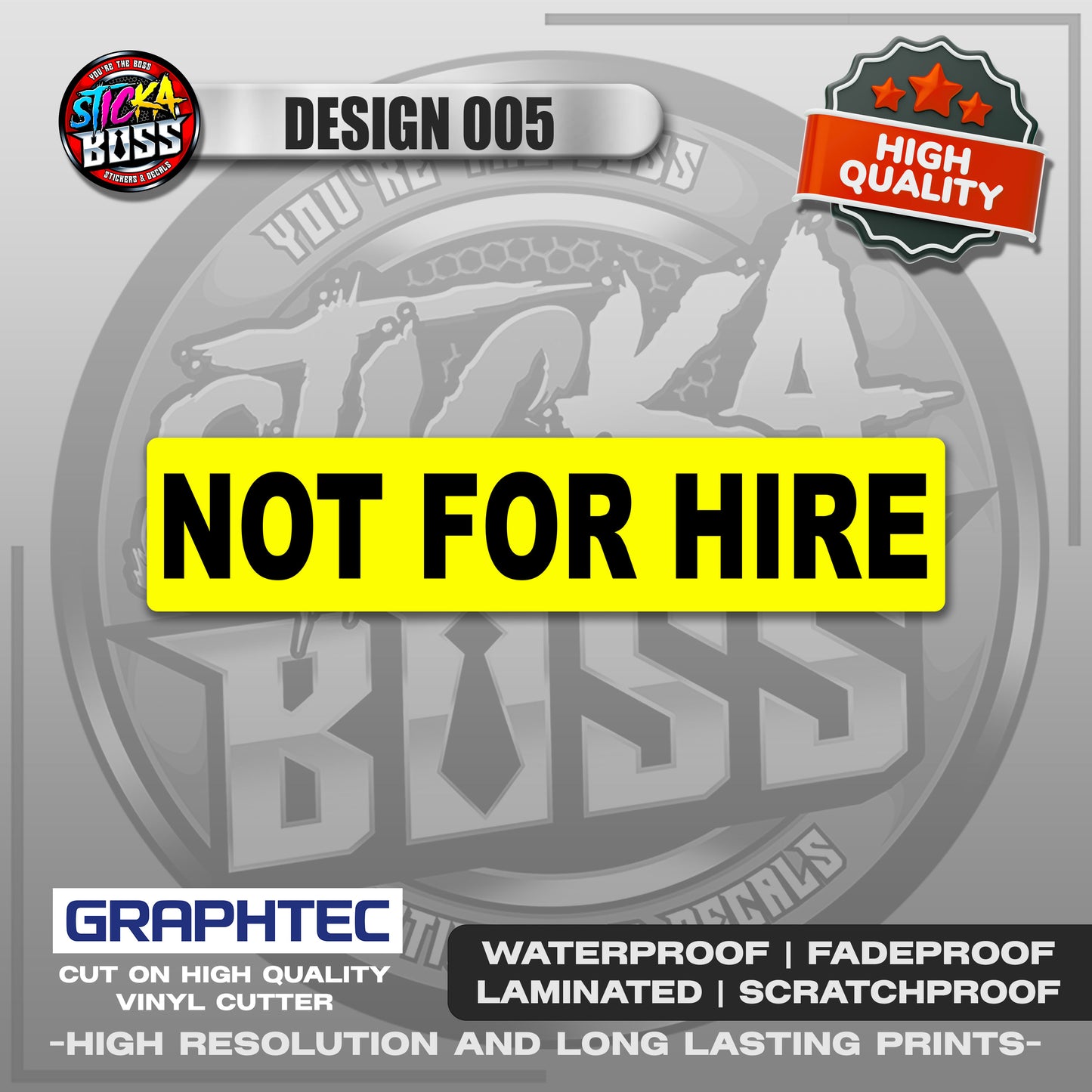 NOT FOR HIRE, FAMILY USE ETC. | VINYL WATERPROOF STICKER | PREMIUM LAMINATED【PRINTED】