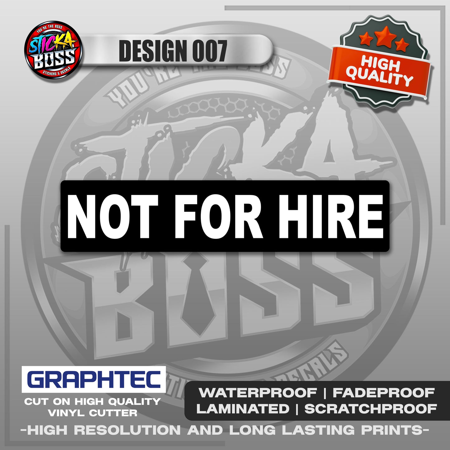 NOT FOR HIRE, FAMILY USE ETC. | VINYL WATERPROOF STICKER | PREMIUM LAMINATED【PRINTED】