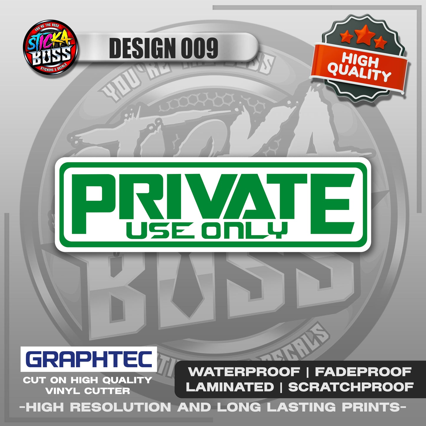 PRIVATE USE ONLY | VINYL WATERPROOF STICKER | PREMIUM LAMINATED【PRINTED】