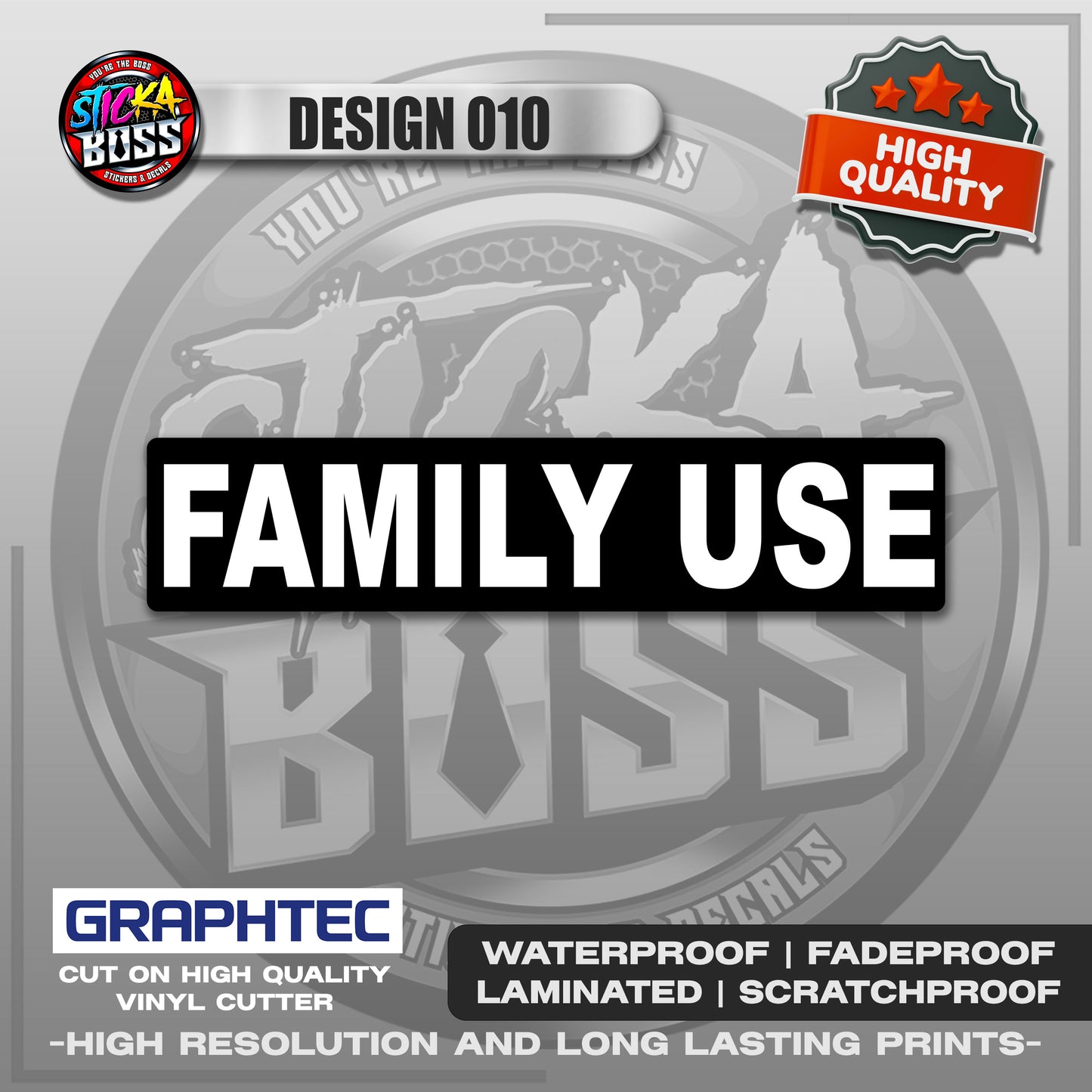 NOT FOR HIRE, FAMILY USE ETC. | VINYL WATERPROOF STICKER | PREMIUM LAMINATED【PRINTED】