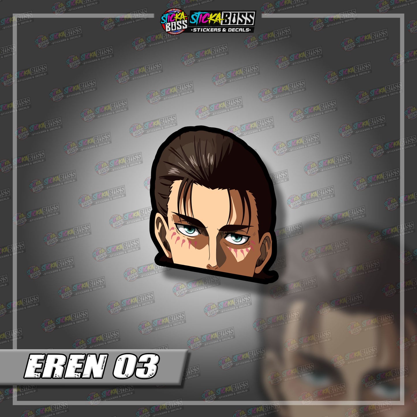 ATTACK ON TITAN | ANIME PEEKER STICKER【VINYL PRINTED】( LAMINATED / WATERPROOF )