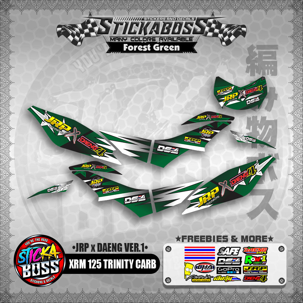 XRM 125 TRINITY CARB DECALS - (JRP x DAENG VER.1)【PREMIUM GLOSSY LAMINATED】