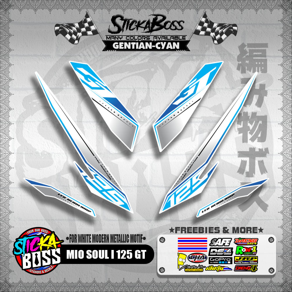 MIO SOUL I 125 GT DECALS ( FOR WHITE MODERN METALLIC MOTIF )【WITH FREEBIES】