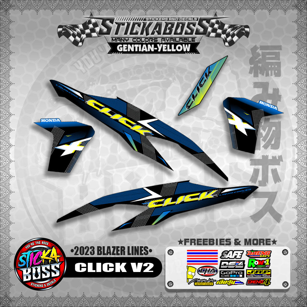 CLICK V2 STICKER DECALS ( 2023 BLAZER LINES )【WITH FREEBIES】
