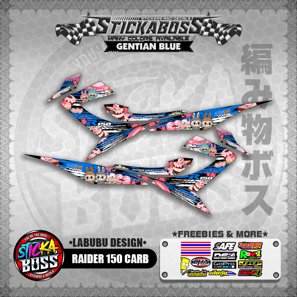 RAIDER 150 CARB STICKER DECALS ( LABUBU DESIGN )【WITH FREEBIES】