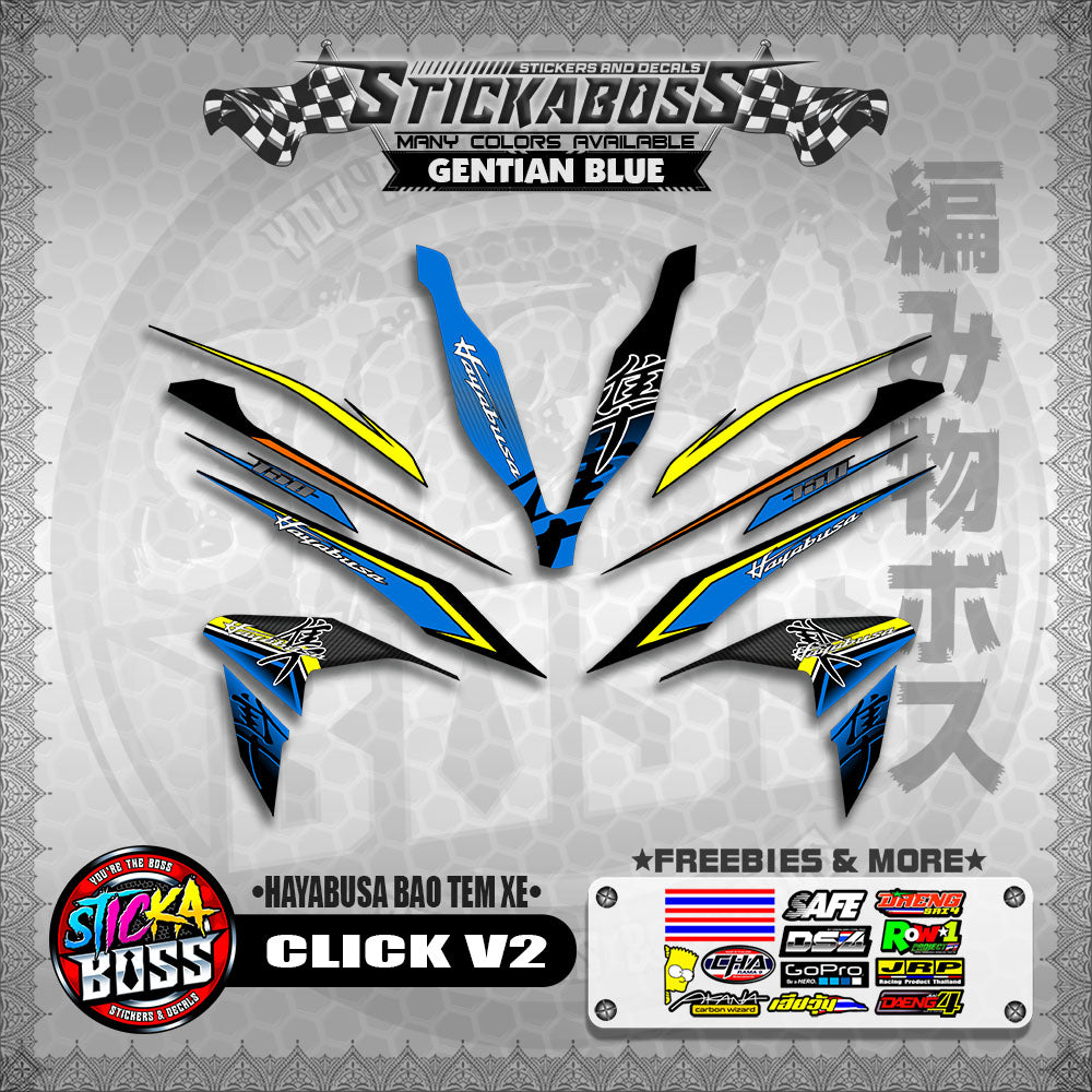 CLICK V2 INDO STICKER DECALS ( HAYABUSA BAO TEM XE )【WITH FREEBIES】