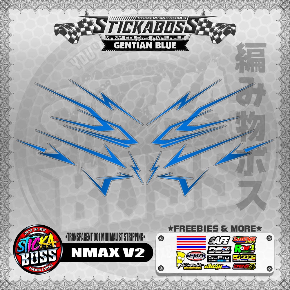 【PREMIUM UV PRINT】TRANSPARENT NMAX V2 STICKER DECALS ( 001 MINIMALIST STRIPPING )【WITH FREEBIES】