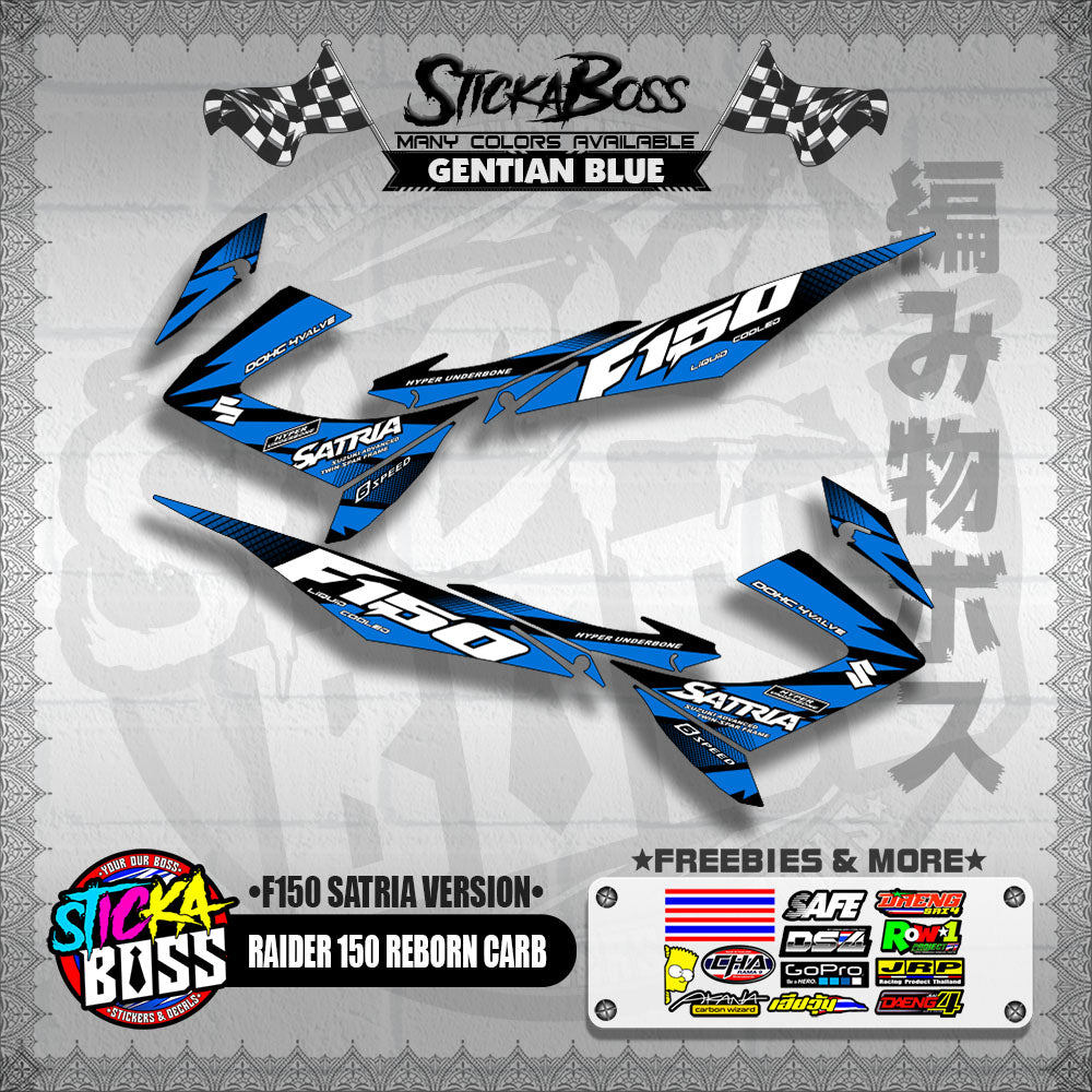 RAIDER 150 REBORN CARB DECALS ( F150 SATRIA VERSION )【WITH FREEBIES】