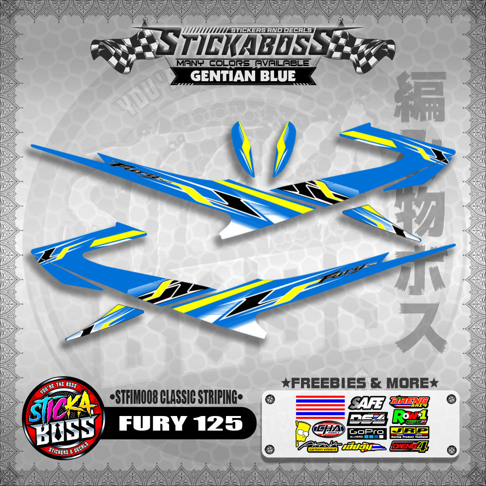 FURY 125 STICKER DECALS ( STFIM008 CLASSIC STRIPING )【WITH FREEBIES】