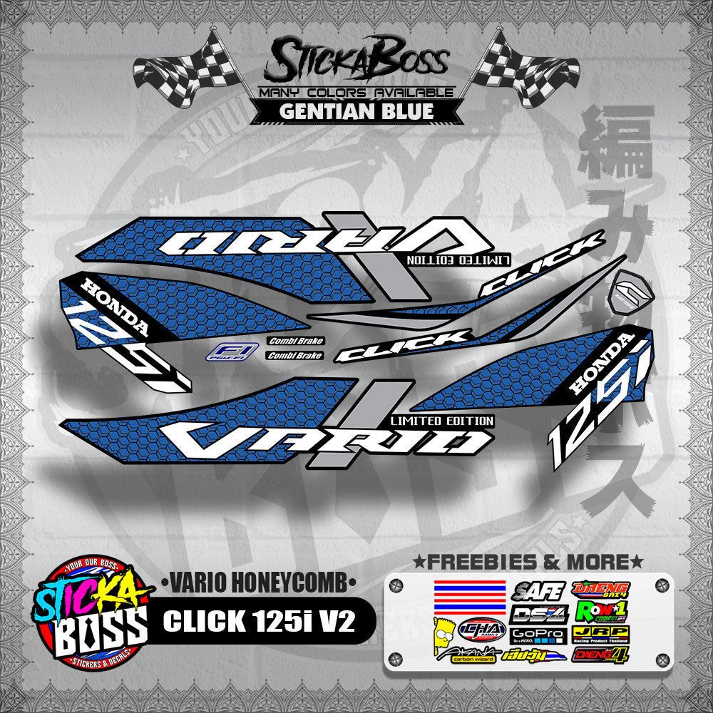 CLICK 125i V2 DECALS ( VARIO HONEYCOMB )【WITH FREEBIES】