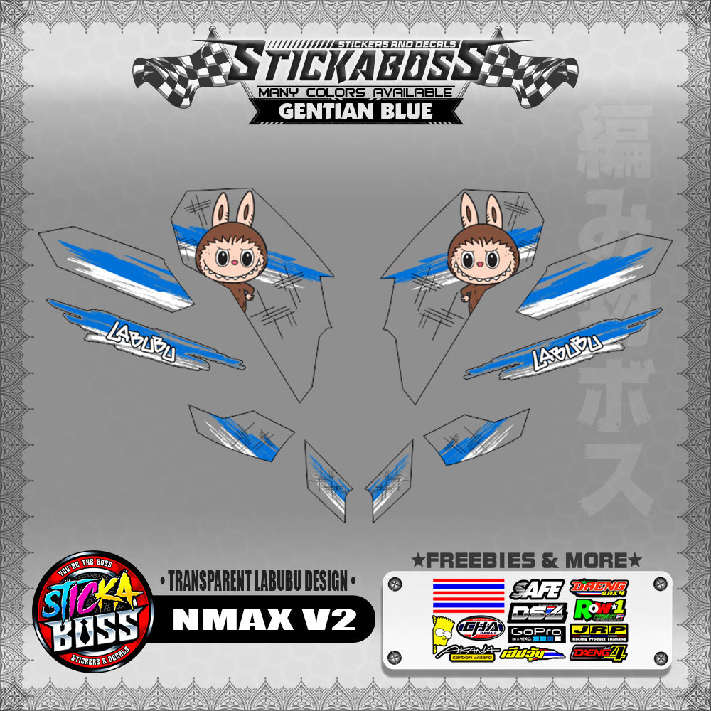 【PREMIUM UV PRINT】TRANSPARENT NMAX V2 STICKER DECALS ( LABUBU DESIGN )【WITH FREEBIES】