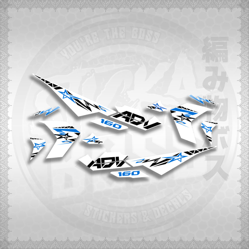STICKER DECALS for ADV 160 (ALXOMINFOWH) By STICKABOSS (SOFIE LAMINATED WATERPROOF)