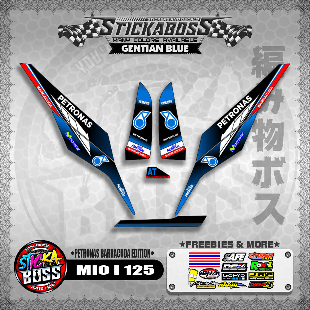 MIO I 125 STICKER DECALS ( PETRONAS BARRACUDA EDITION )【WITH FREEBIES】