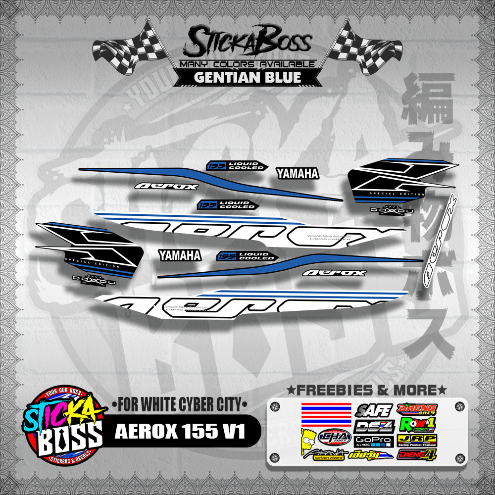 AEROX 155 V1 DECALS ( FOR WHITE CYBER CITY )【WITH FREEBIES】