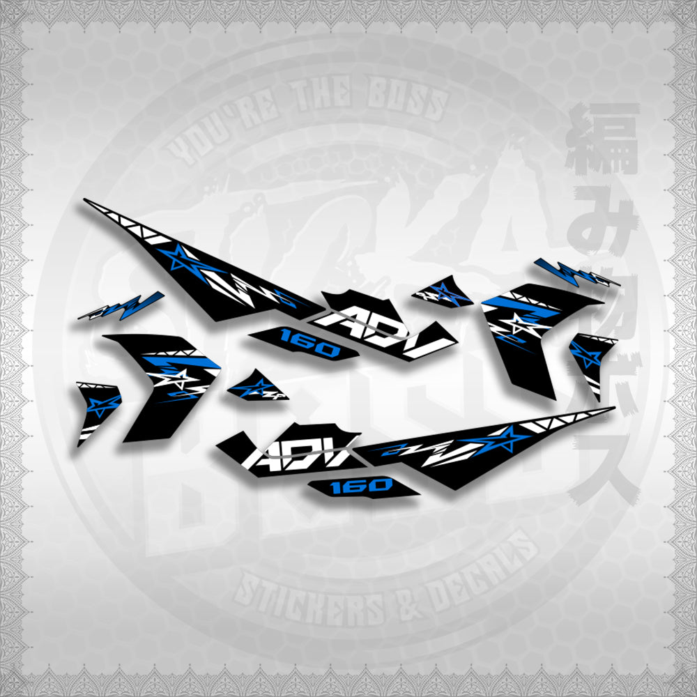 STICKER DECALS for ADV 160 (A160ALxOMIN) By STICKABOSS (SOFIE LAMINATED WATERPROOF)