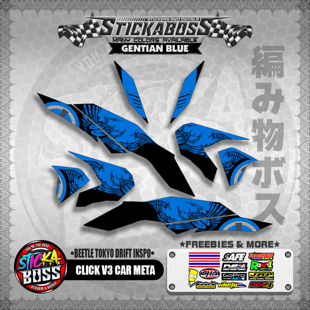 CLICK V3 CAR META DECALS ( BEETLE TOKYO DRIFT INSPO )【WITH FREEBIES】