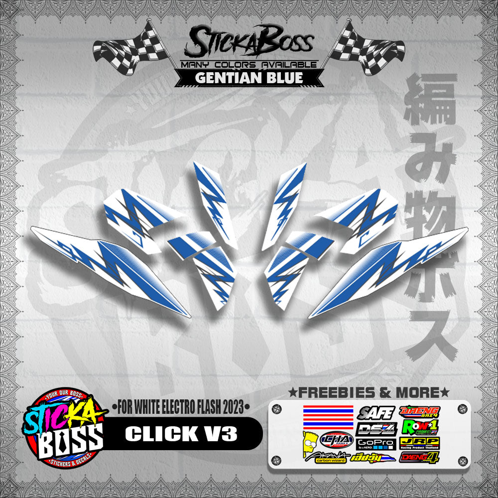 CLICK V3 DECALS ( FOR WHITE 2 TONE SPEED STREAKS )【WITH FREEBIES】