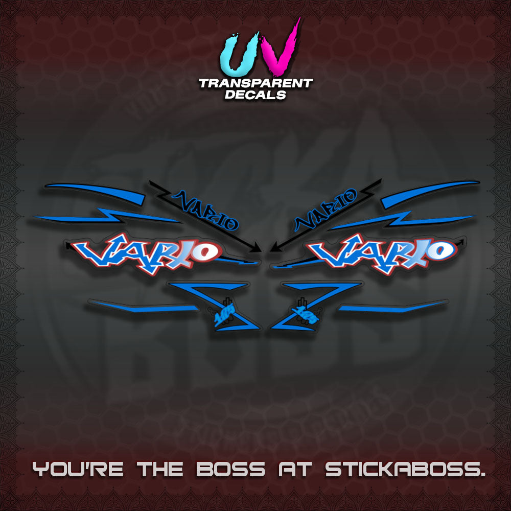 CLICK V2 INDO/MALAY UV TRANSPARENT VARIO DECALS (GRAFITY VARIO MOTIF)STICKER DECALS By STICKABOSS