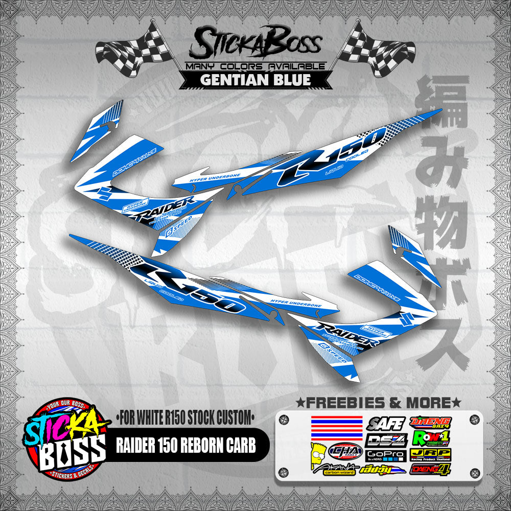 RAIDER 150 REBORN CARB DECALS ( FOR WHITE R150 STOCK CUSTOM )【WITH FREEBIES】