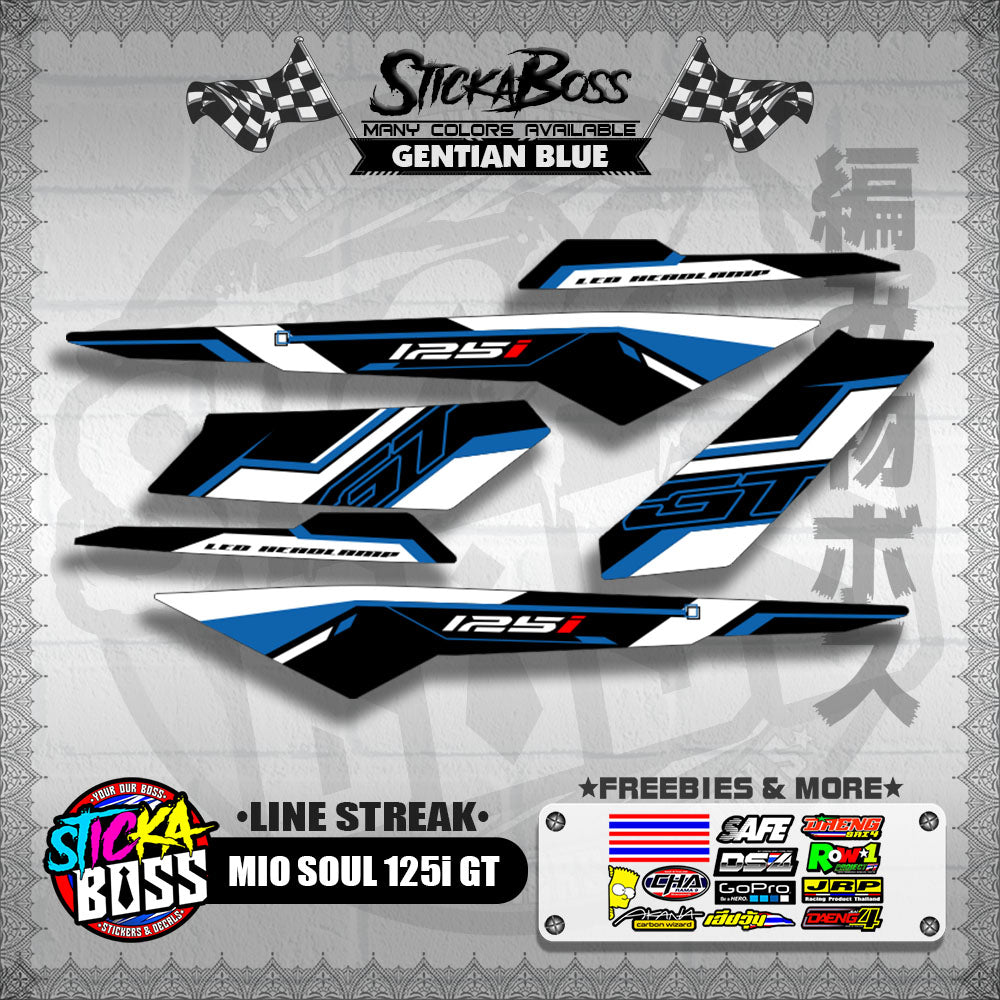MIO SOUL 125i GT DECALS ( LINE STREAK )【WITH FREEBIES】