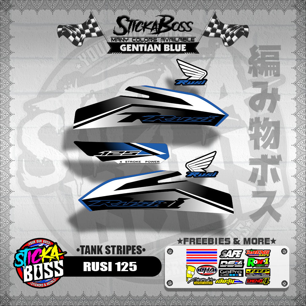 RUSI 125 DECALS ( TANK STRIPES )【WITH FREEBIES】