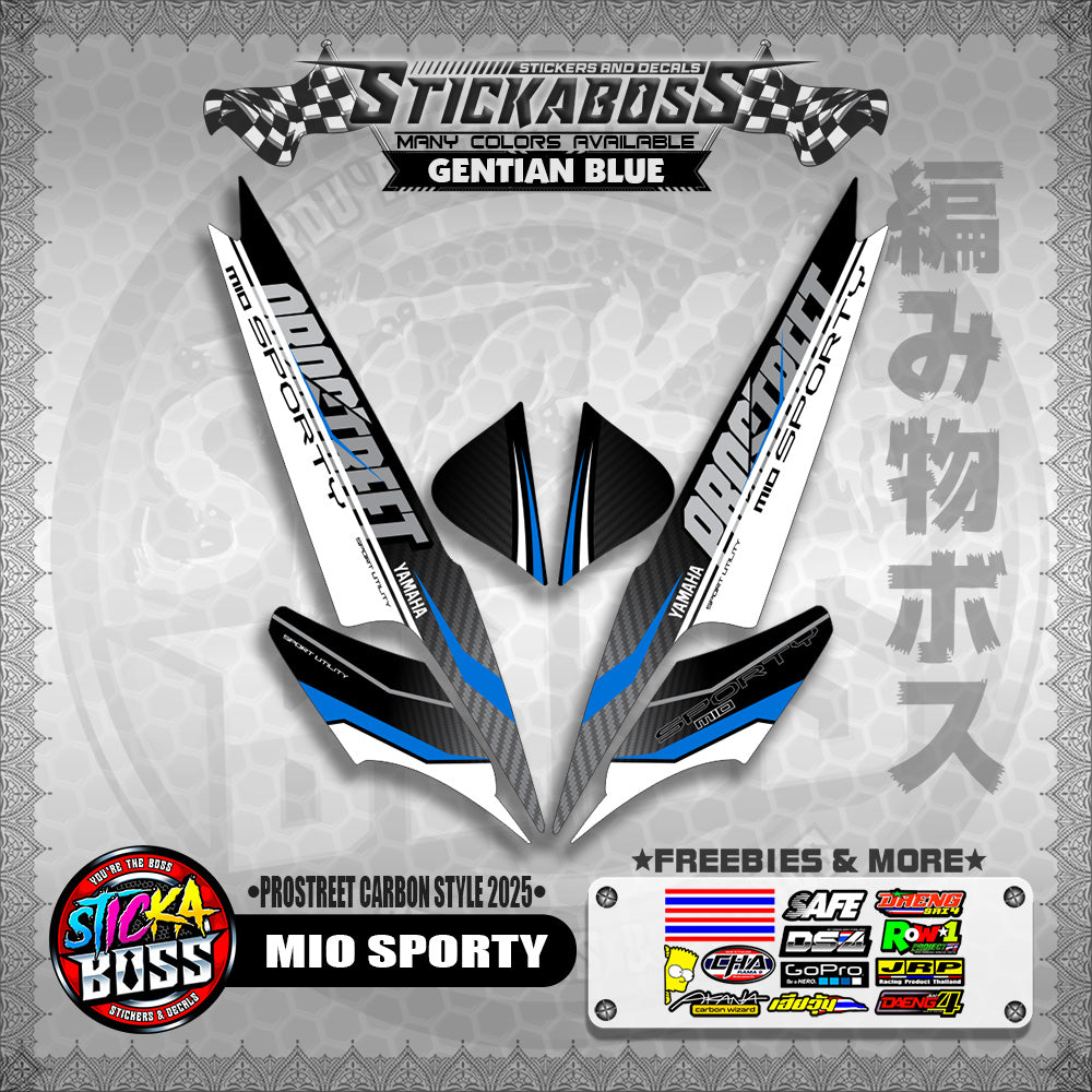 MIO SPORTY STICKER DECALS ( PROSTREET CARBON STYLE 2025 )【WITH FREEBIES】