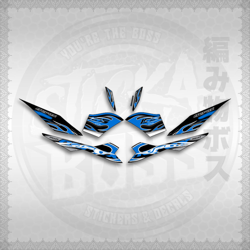 STICKER DECALS for AEROX V3 ALPHA TURBO INDO (AV311TRED) By STICKABOSS (SOFIE LAMINATED WATERPROOF)