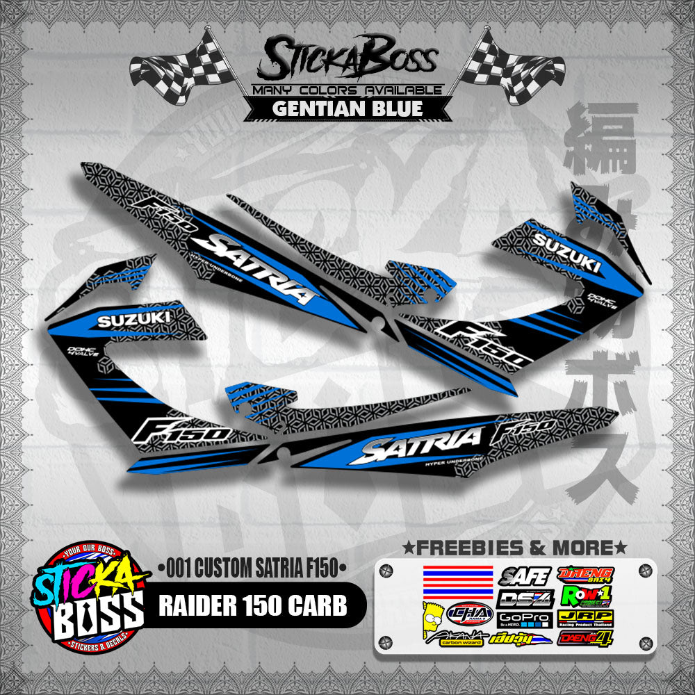 RAIDER 150 CARB DECALS ( 001 CUSTOM SATRIA F150 )【WITH FREEBIES】