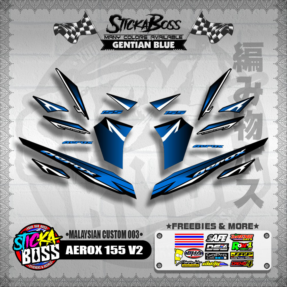 AEROX 155 V2 DECALS ( MALAYSIAN CUSTOM 003 )【WITH FREEBIES】