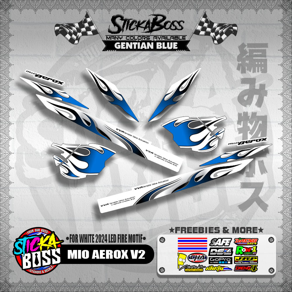 MIO AEROX V2 DECALS ( FOR WHITE 2024 LED FIRE MOTIF )【WITH FREEBIES】