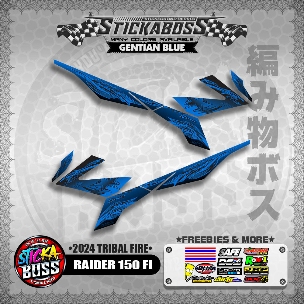 RAIDER 150 FI STICKER DECALS ( 2024 TRIBAL FIRE )【WITH FREEBIES】