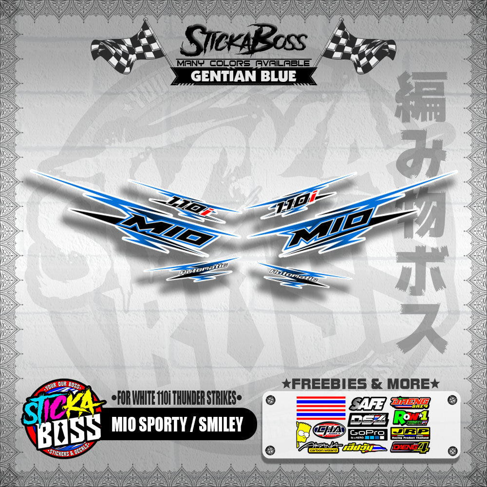 MIO SPORTY SMILEY DECALS ( FOR WHITE 110i THUNDER STRIKES )【WITH FREEBIES】