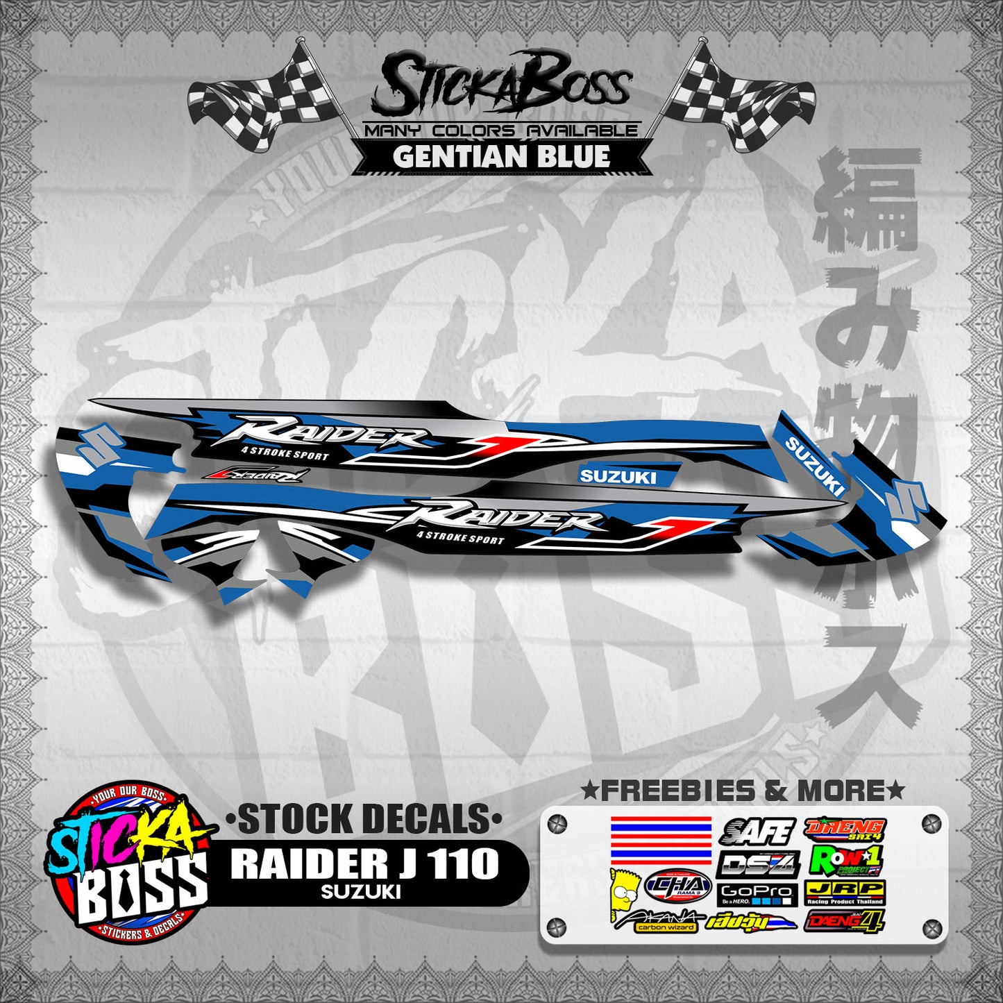 RAIDER J 110 ( STOCK DECALS )【WITH FREEBIES】