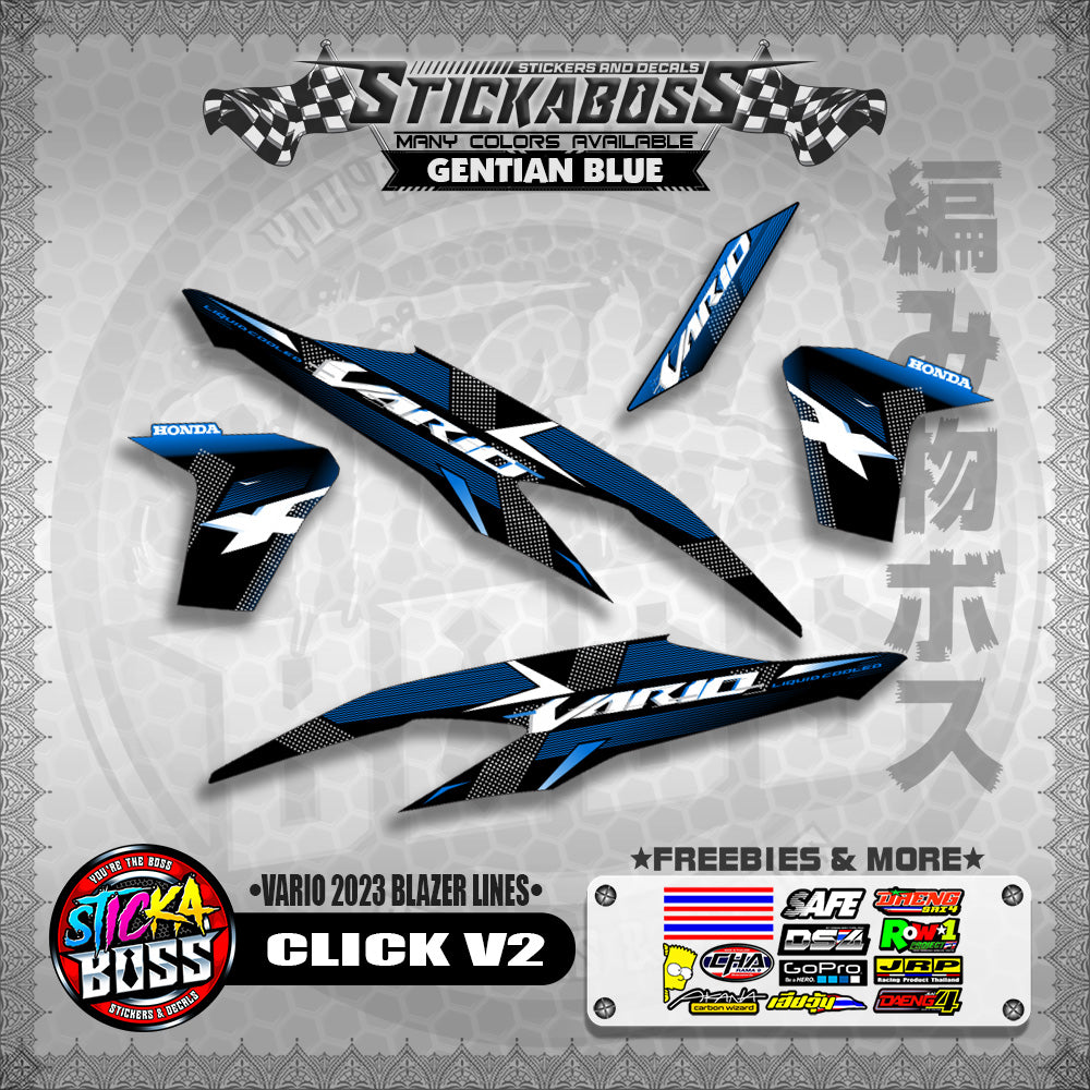 CLICK V2 STICKER DECALS ( VARIO 2023 BLAZER LINES )【WITH FREEBIES】