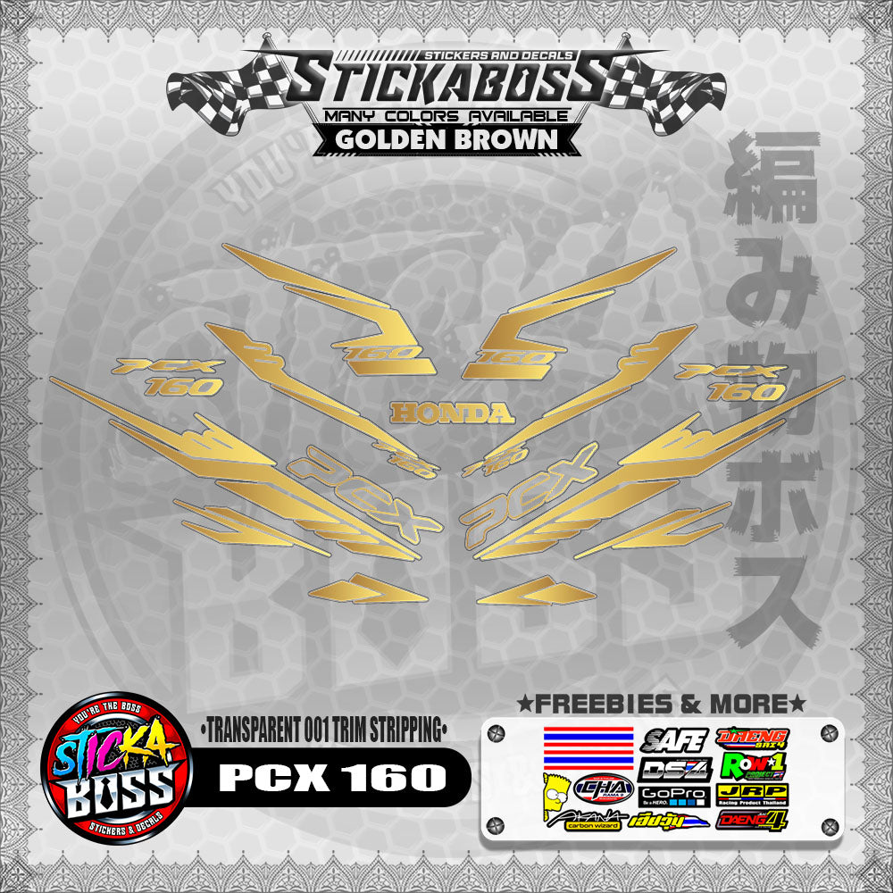 【PREMIUM UV PRINT】TRANSPARENT PCX 160 STICKER DECALS ( 001 TRIM STRIPPING )【WITH FREEBIES】