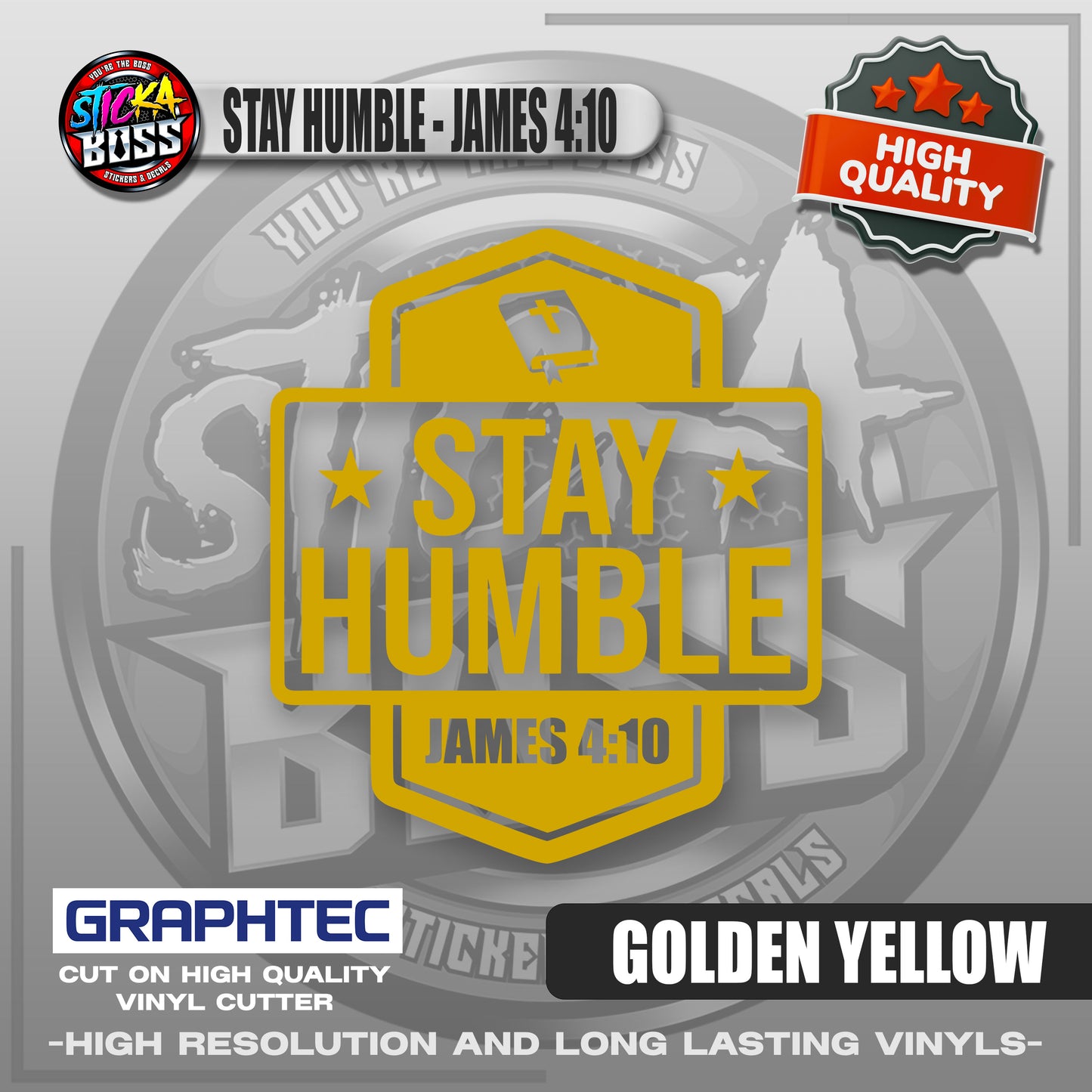 STAY HUMBLE - JAMES 4:10 | VINYL WATERPROOF CUT-OUT STICKER DECALS【Stickaboss】