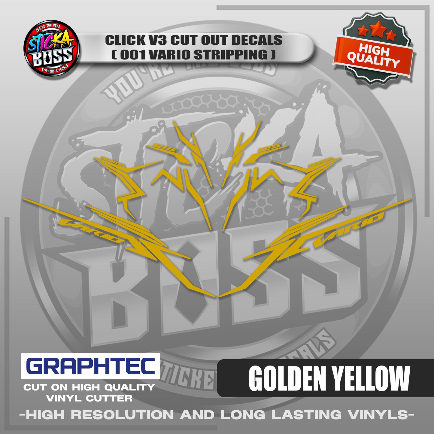 CLICK V3 CUT OUT DECALS ( 2025 VARIO STRIPPING 001 ) | VINYL WATERPROOF CUT-OUT STICKER DECALS